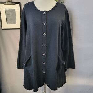 Color Me Cotton CMC Alex French Terry Swing Shirt Tunic Jacket Black XL